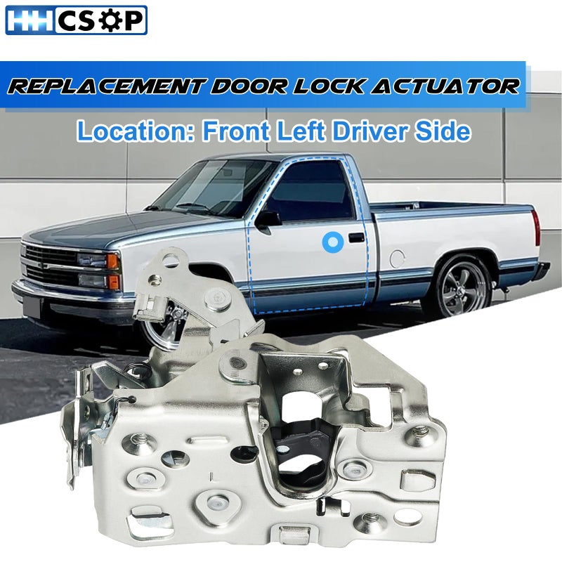 HHCSOP Front Left Driver Side Door Lock Latch Assembly Compatible with Chevy GMC C1500 C2500 C3500 K1500 K2500 K3500 S10 S15 Suburban Kodiak Safari Tahoe Yukon Astro Blazer Truck Pickup Replace# 940-102 - Image 2
