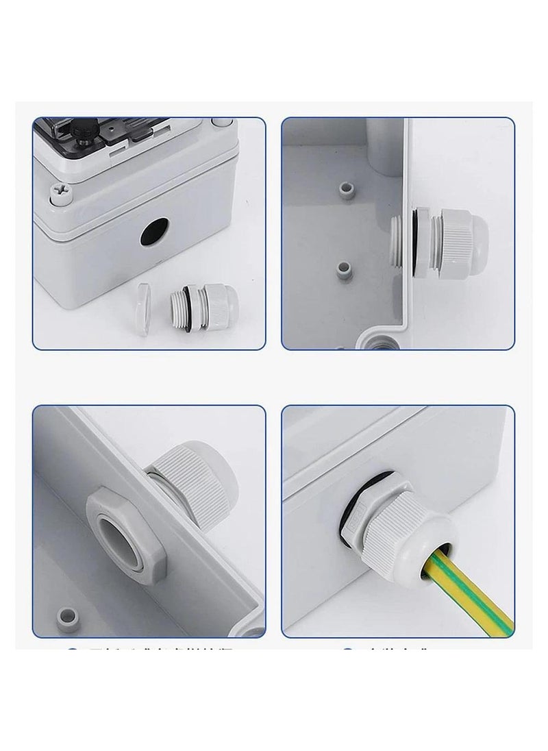 Generic - PG7 Waterproof Plastic Cable Gland Connector (3~6.5mm) (10 Pieces) - Image 1