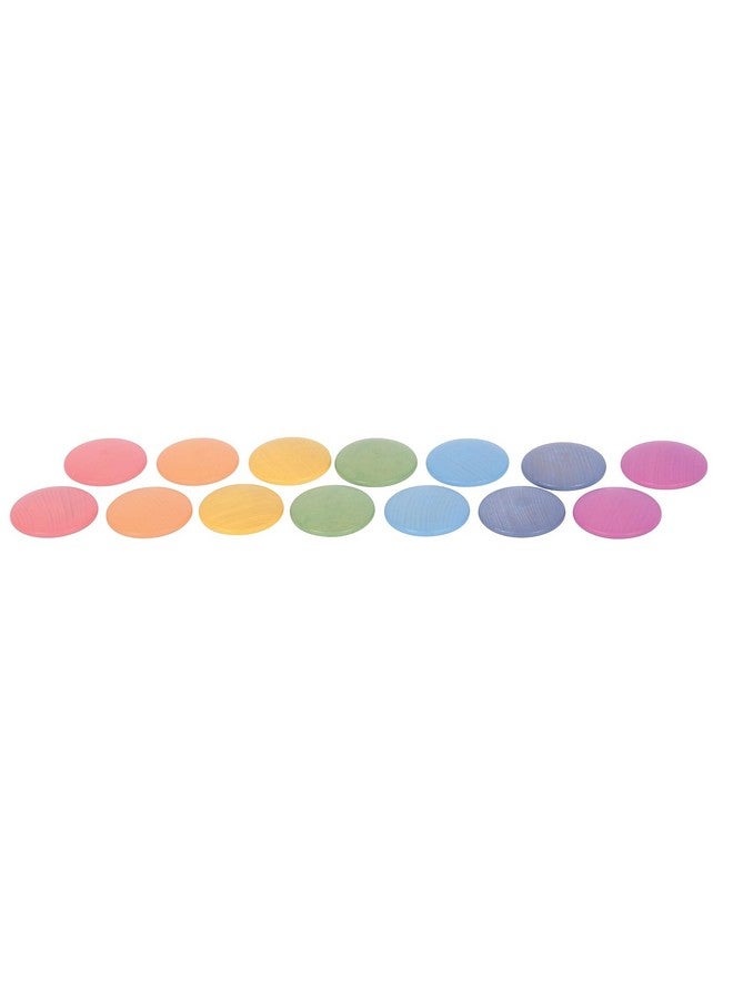 TickiT-73997 Rainbow Wooden Discs - Set of 14 - Loose Parts Wooden Toy for Babies and Toddlers 10m+ - Inspire Curiosity and Open-Ended Play - Image 4