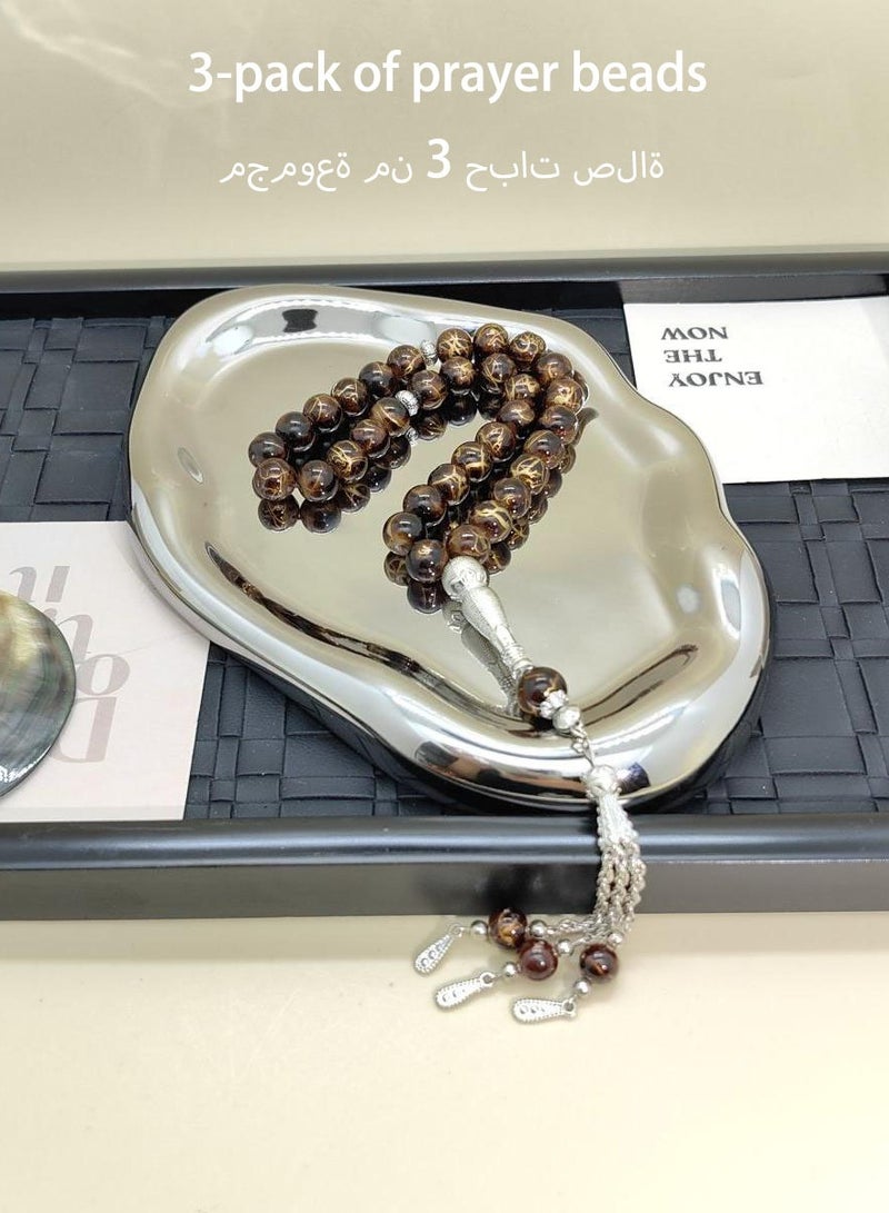 general 3 Pcs33 Artificial Stone Prayer Beads/Tasbih/10mm - Image 1