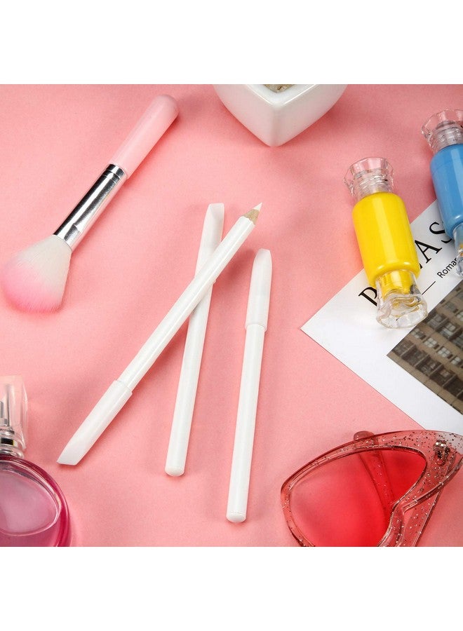 Blulu 6 Pieces White Nail Pencils 2-In-1 Nail Whitening Pencils with Cuticle Pusher for French Manicure Supplies - Image 5
