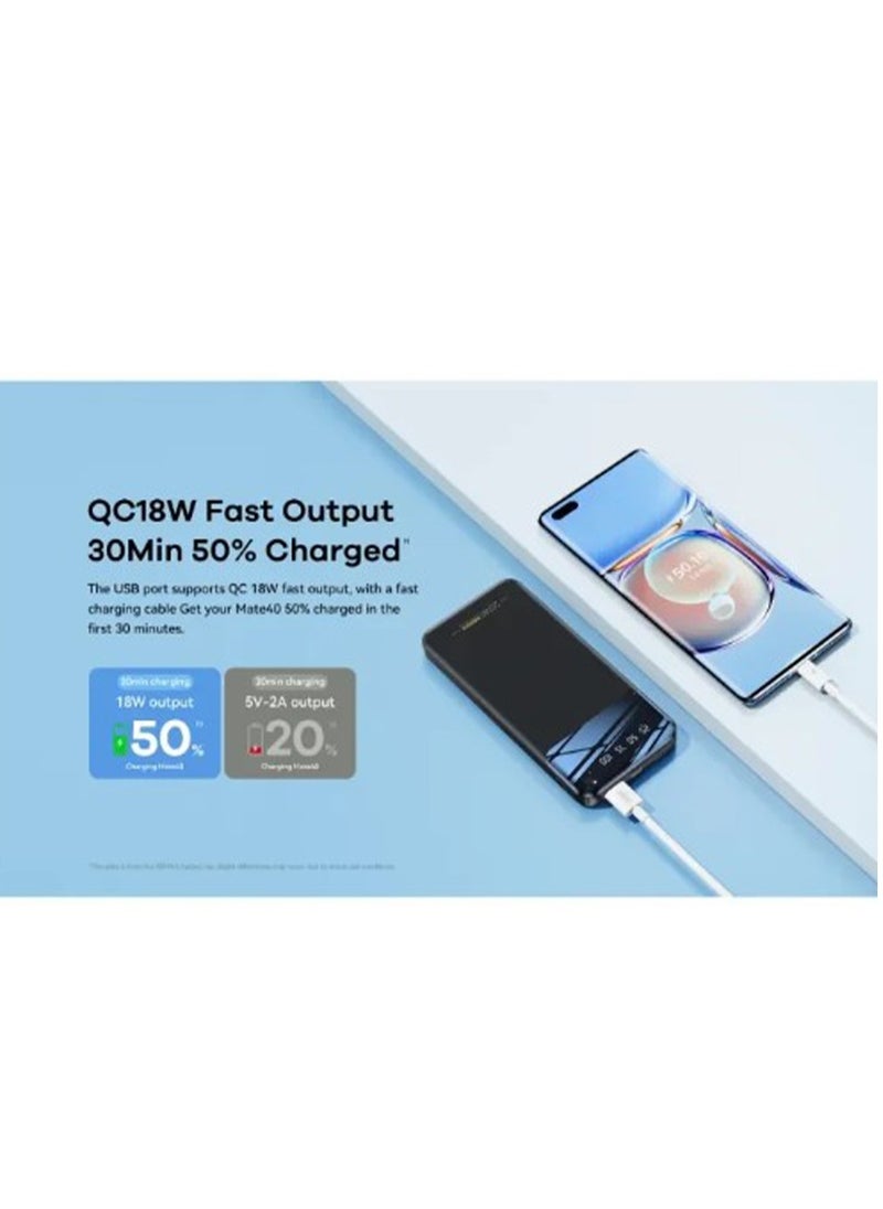 REMAX Power Bank 10000mAh Remax Hunch Series RPP-502 20W+18W PD+QC , Fast Charging for mobile with led screen - whit  - Image 3