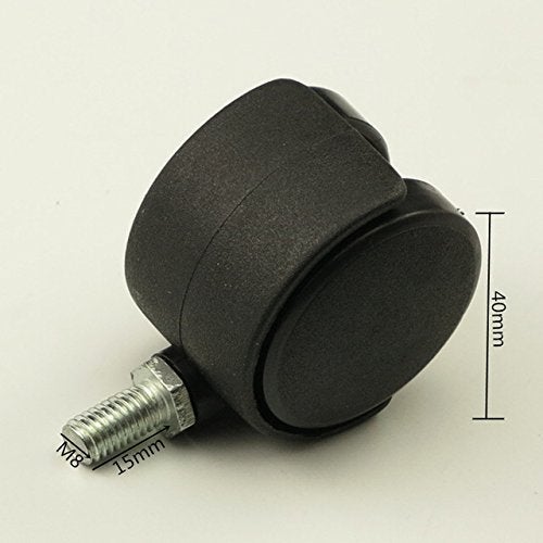 Grofilo Heavy Duty Office Chair Nylon Wheels Caster Pin TypeLoad capacity150 kg Pack of 5 PIS Black - Image 4