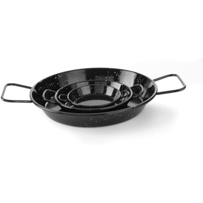 Paellera Esmaltada Sartn Para Paella Cocinar Y Servir Apto Para Varias Fuentes De Calor باستثناء المطبخ De Induccin Apta Para El Lavavajillas Dimetro 100XH20 مم Chapa Acero Esmaltado