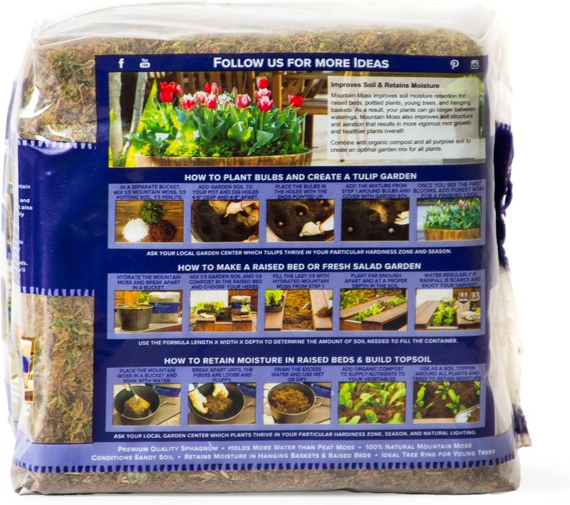 Super Moss Mountain Green Sphagnum Mini Bale - Natural Dried Soil Conditioner - Image 3