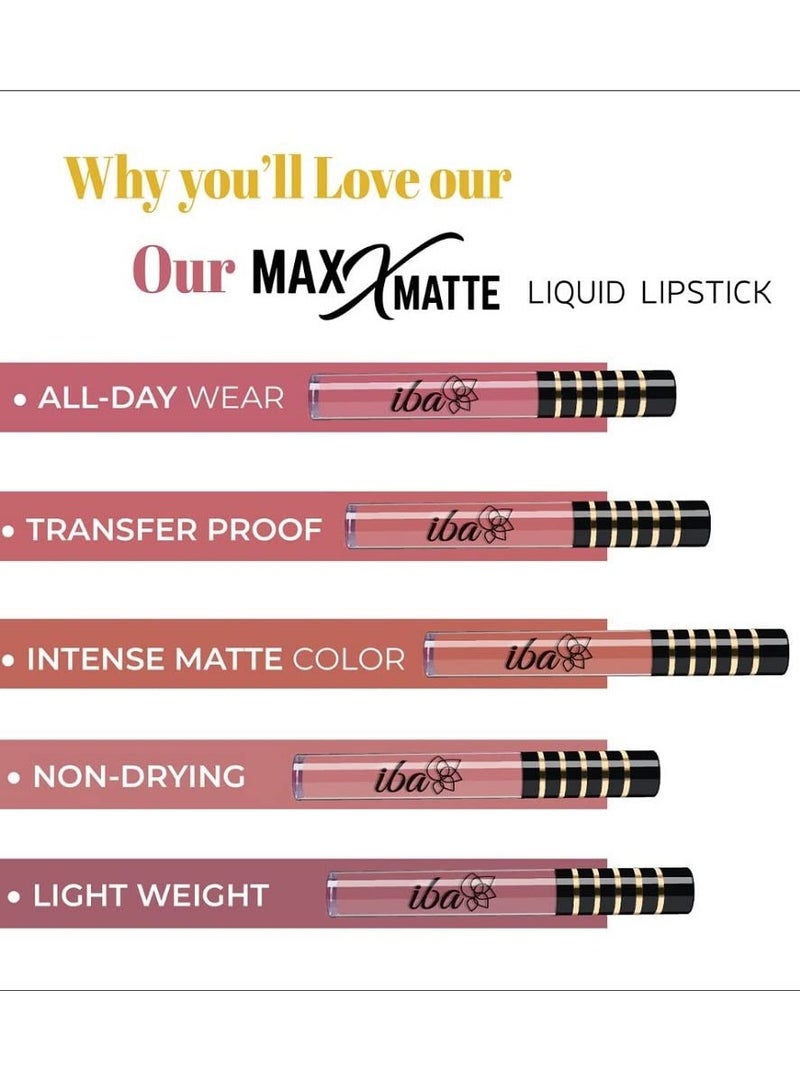 Iba Maxx Matte Liquid Lipstick Shade Caramel Nude 2.6ml - Image 4