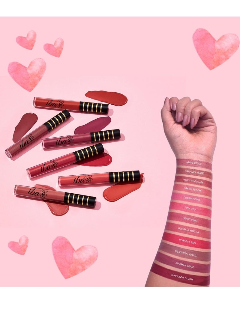 Iba Maxx Matte Liquid Lipstick Shade Caramel Nude 2.6ml - Image 3
