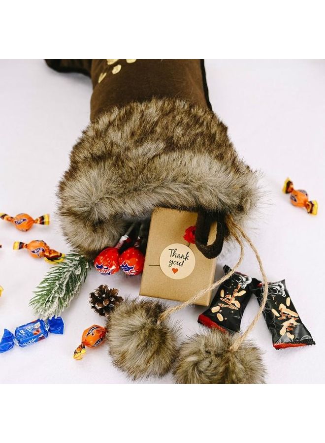 NIBEMINENT Ornaments Sequins Dog Tree Pendant Pet Socks Gift Bag Brown - Image 4