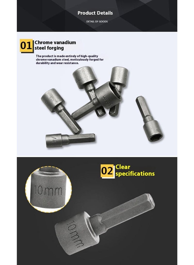 مجموعة 23 قطعة من رؤوس براغي الصواميل والمسامير – مفتاح مقبس متري مع محرك سداسي 1/4 بوصة ومفاتيح سداسية - Image 4