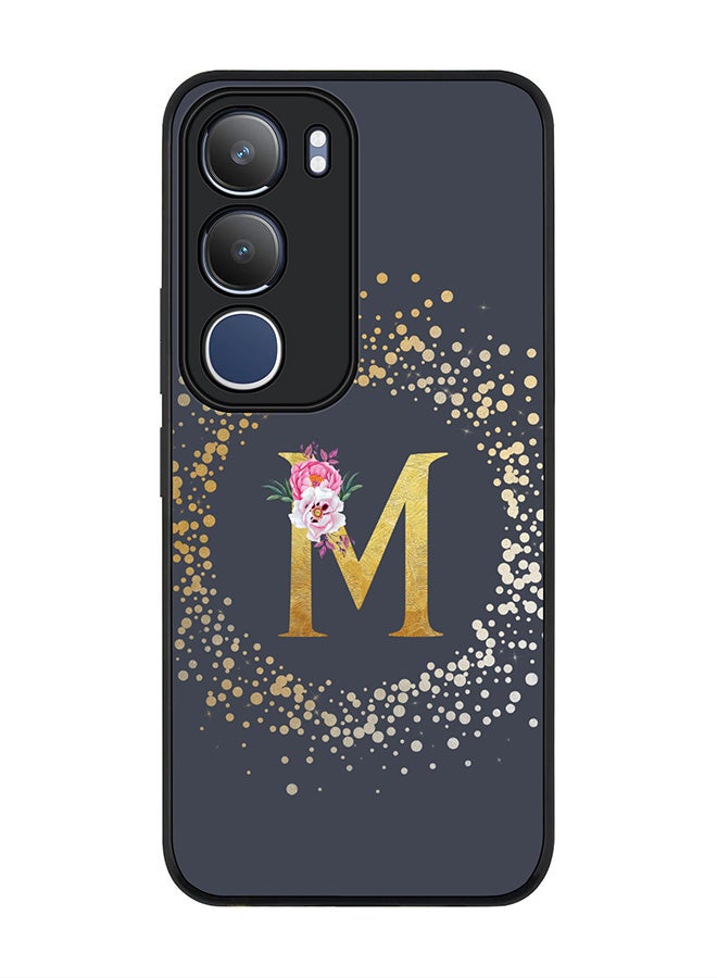 Stylizedd For vivo Y19s / Y19s Pro Case,Slim fit Camera Protection, Shockproof Thin Phone cover  - Custom Monogram Floral - M  (Grey )