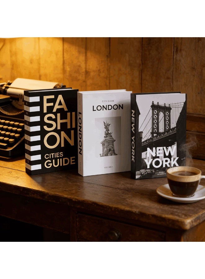 ميتوي 3 قطعة فو الكتب ، تصميم الأزياء كتاب مجموعة ، عرض الكتب ل رفوف غلاف الحديثة الزخرفية كتاب كومة للمنزل ديكور الأزياء الزخرفية كتاب - Image 5