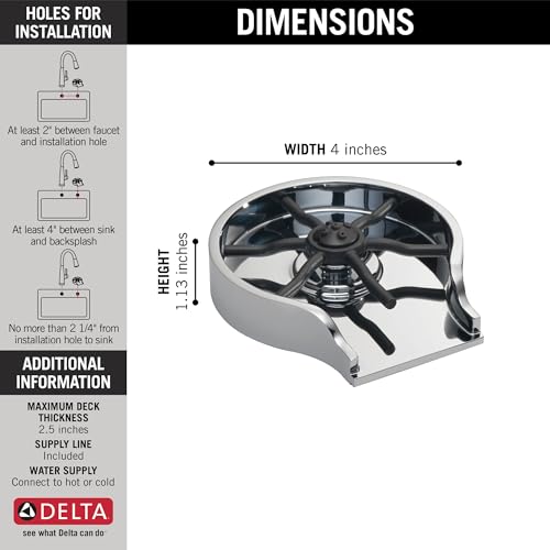 DELTA FAUCET | Glass Rinser for Kitchen Sink | Bottle Washer, Glass Sprayer for Home Bar | Spot Shield Stainless | GR150-SP - Image 2