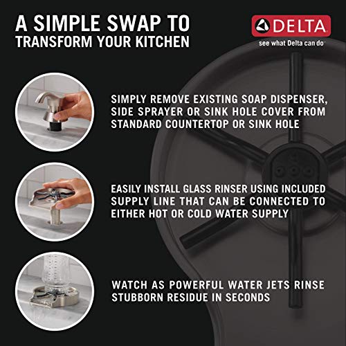 DELTA FAUCET | Glass Rinser for Kitchen Sink | Bottle Washer, Glass Sprayer for Home Bar | Spot Shield Stainless | GR150-SP - Image 5