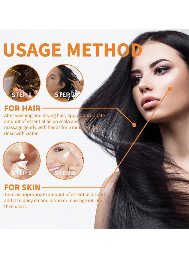 EELHOE Pumpkin Seed Oil, Organic Pumpkin Oil for Hair Growth, Pure Cold Pressed Hair Oil Nourishes Dry Damaged Hair and Moisturizes Skin, Pumpkin Essential Oil for Face Skin Care Hair Loss Treatment-60ml  - Image 3