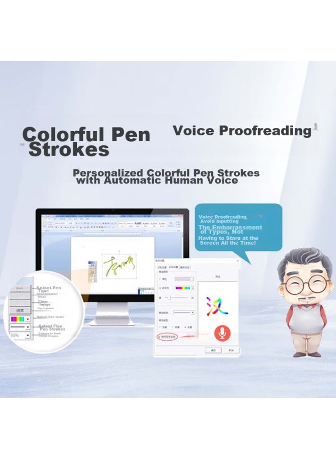 HANVON Hanvon Chinese-style Voice-typing Writing Pad, Computer-free Large Screen Writing Tablet, Wireless Stylus, Elderly Handwriting Keyboard Input Board, Chinese-style Voice Version  - Image 2
