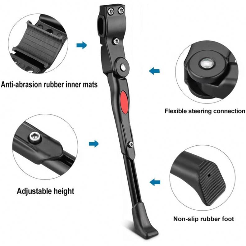 Fastped Aluminum-Alloy Side Kickstand for Road Bike Mountain Bicycle (Black) - Image 2