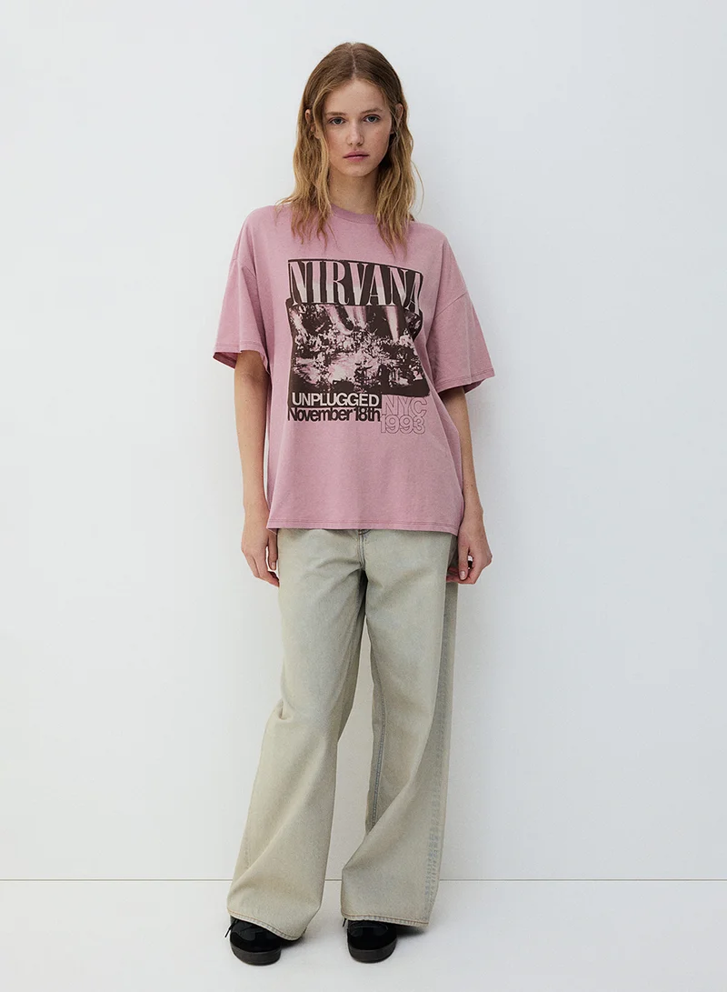 اتش اند ام Oversized Printed T-Shirt