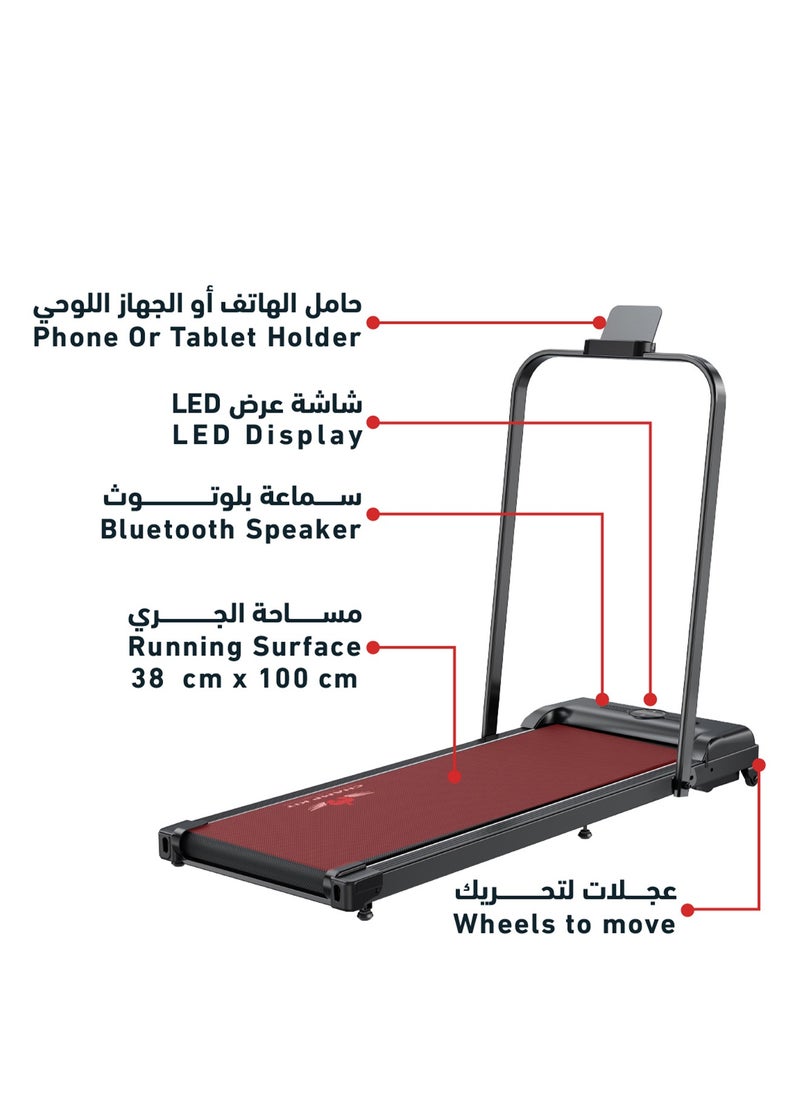 CHAMP KIT - Smart Foldable Treadmill with Bluetooth Speaker and Remote Control, LED Display, 1.5 HP Motor, Convenient for Use at Home, Gym or Office - Max 100 kg User Weight - Image 1