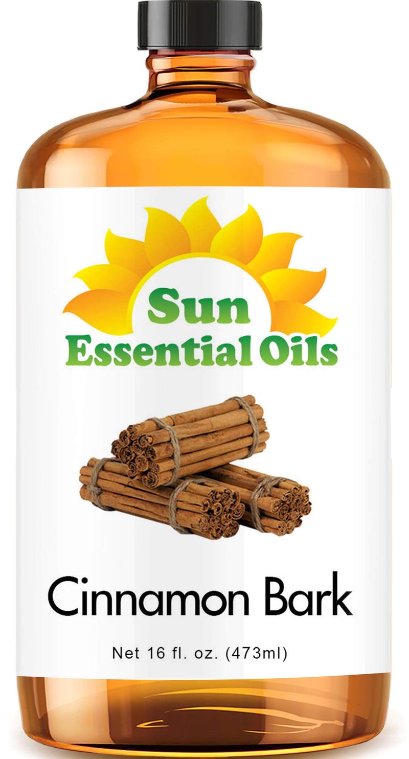 Sun Essential Oils - Cinnamon Bark Essential Oil (16 oz) for Diffuser, Aromatherapy Massage, Skin & Hair, Fragrance for Candle, Soap & Lotion Making at Home - Image 1