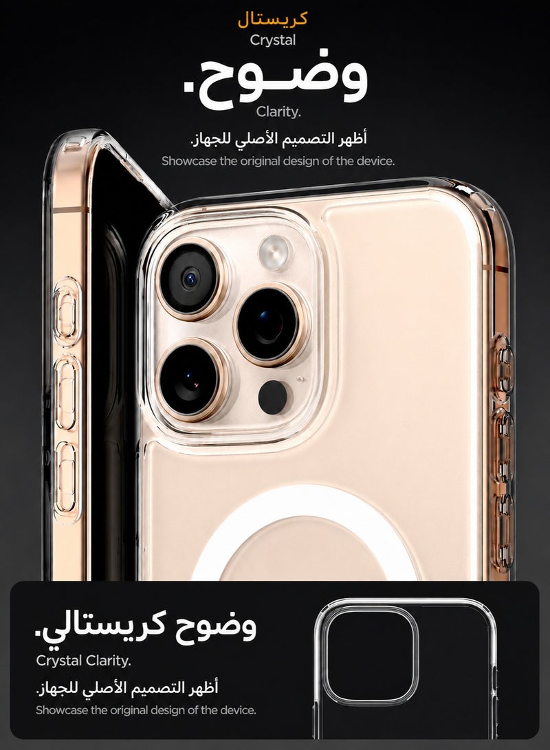 ORYXA iPhone 16 Pro Max Case, 2 IN 1 Magnetic Clear Phone Cover Compatible with MagSafe + Screen Protector, [Never Yellow] Slim Shockproof Full Protection for Apple iPhone 16 Pro Max, Crystal Clear - Image 3