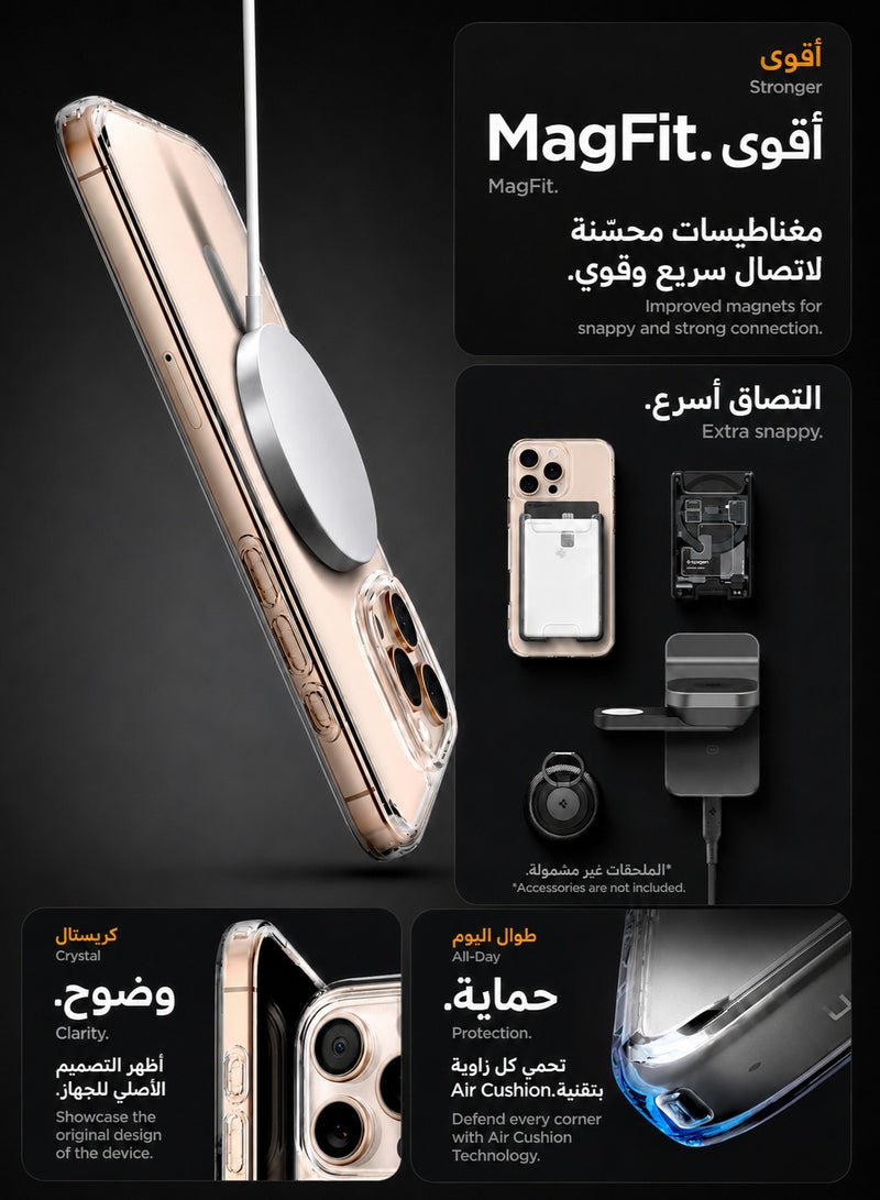ORYXA iPhone 16 Pro Max Case, 2 IN 1 Magnetic Clear Phone Cover Compatible with MagSafe + Screen Protector, [Never Yellow] Slim Shockproof Full Protection for Apple iPhone 16 Pro Max, Crystal Clear - Image 4