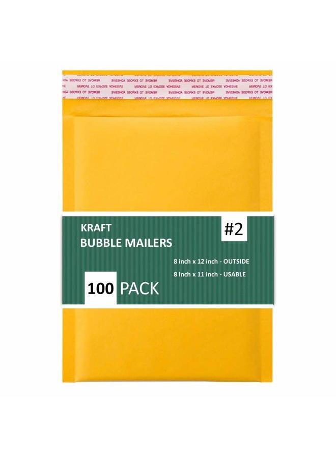 Sales4Less #2 8.5x12 Inches Kraft Bubble Mailers Shipping Padded Envelopes Pack of 100 - Image 1