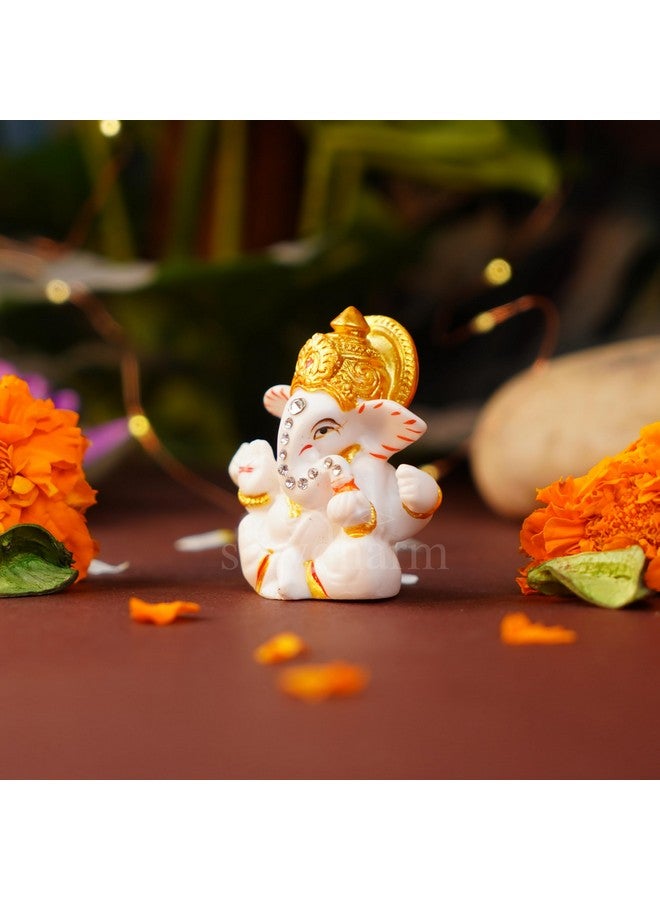 Servdharm Ganesh Ji Murti 2.5" (Mangal Ganesh) Idol Statue Decorative Showpiece for Car Dashboard & Home Gifting, idol - Image 4