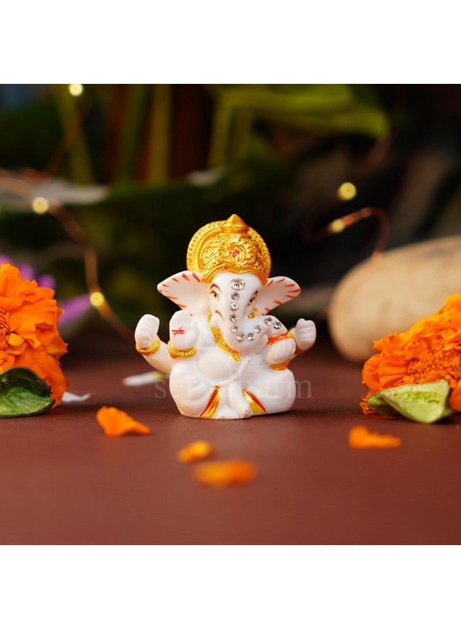 Servdharm Ganesh Ji Murti 2.5" (Mangal Ganesh) Idol Statue Decorative Showpiece for Car Dashboard & Home Gifting, idol - Image 2