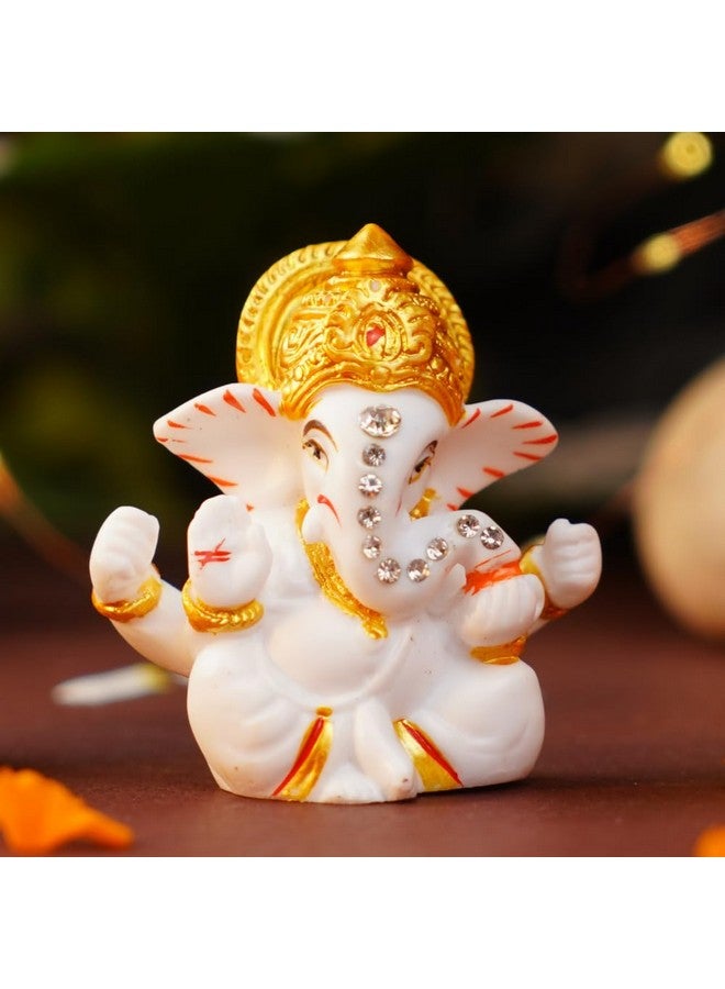 Servdharm Ganesh Ji Murti 2.5" (Mangal Ganesh) Idol Statue Decorative Showpiece for Car Dashboard & Home Gifting, idol - Image 1