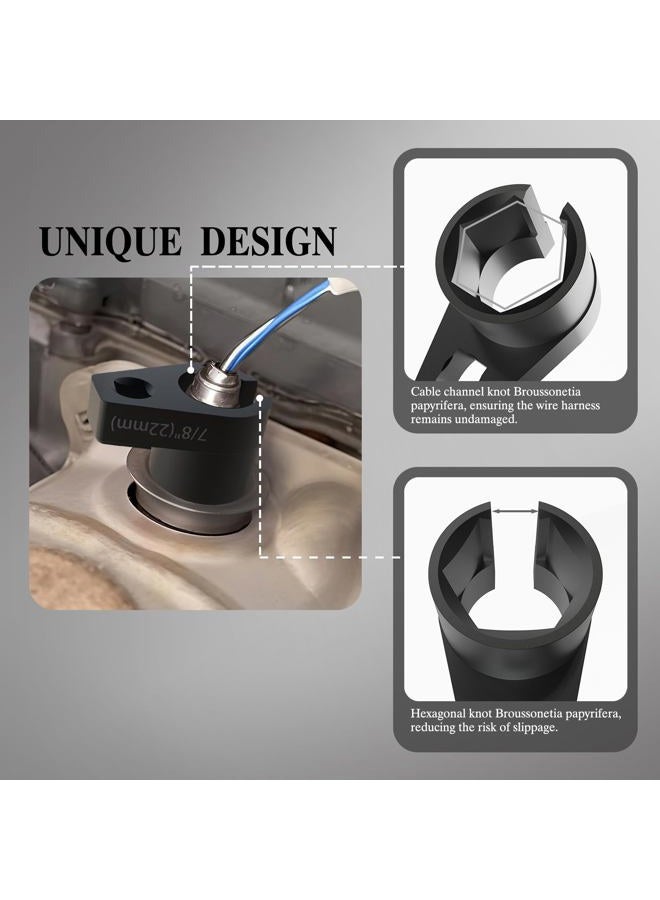 Sguuuwt 3/8" x 7/8" Oxygen Sensor Socket, 50BV30 Alloy Steel with Black Oxide Finish, 22mm O2 Sensor Socket, Compatible with O2 Sensor Removal Tool for Easy Sensor Removal - Image 4