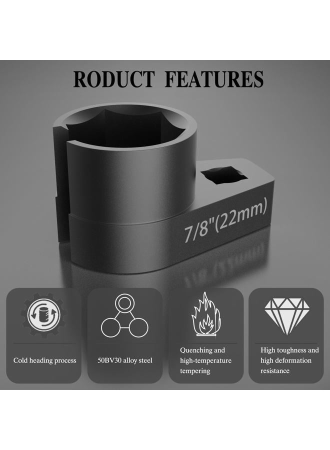 Sguuuwt 3/8" x 7/8" Oxygen Sensor Socket, 50BV30 Alloy Steel with Black Oxide Finish, 22mm O2 Sensor Socket, Compatible with O2 Sensor Removal Tool for Easy Sensor Removal - Image 3