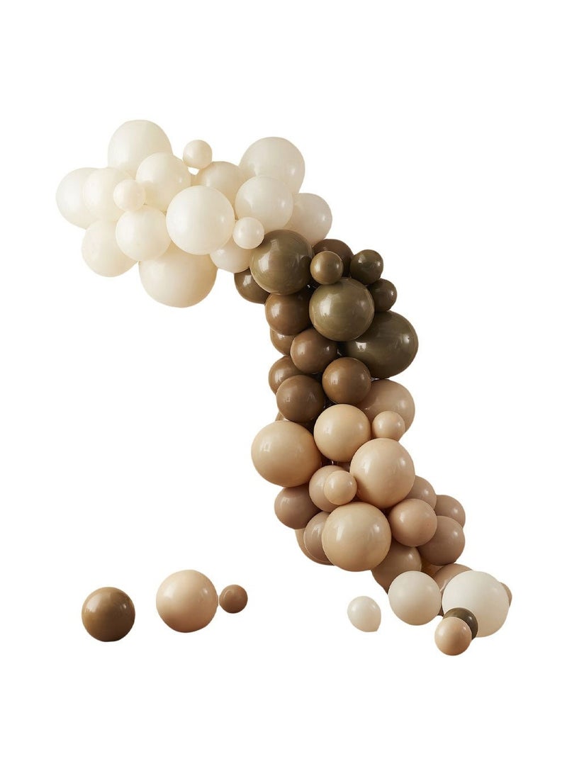Ginger Ray Balloon Arch Beige Brown DIY 70-Pack - Image 1