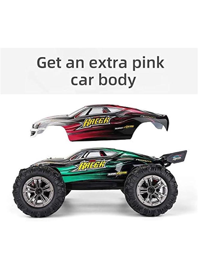 OCTOBER RC Cars 1:16 Scale All Terrain 4x4 Remote Control Car for Adults u0026 Kids,40+ KM/H Waterproof Off-Road RC Trucks,High Speed Electronic 2.4Ghz Radio Controller,2 Batteries,2 Car Bodies (Green)  - Image 2