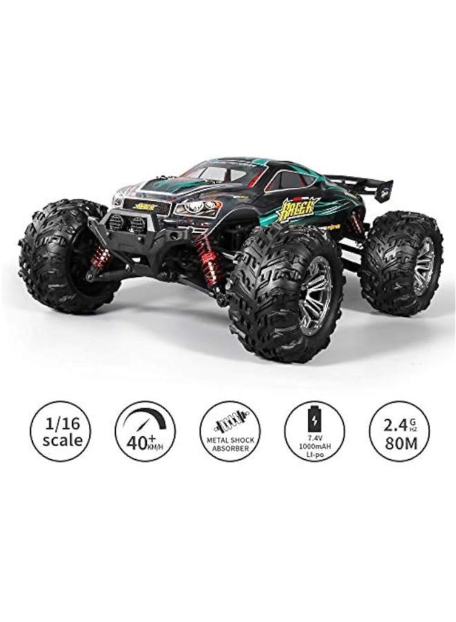OCTOBER RC Cars 1:16 Scale All Terrain 4x4 Remote Control Car for Adults u0026 Kids,40+ KM/H Waterproof Off-Road RC Trucks,High Speed Electronic 2.4Ghz Radio Controller,2 Batteries,2 Car Bodies (Green)  - Image 3