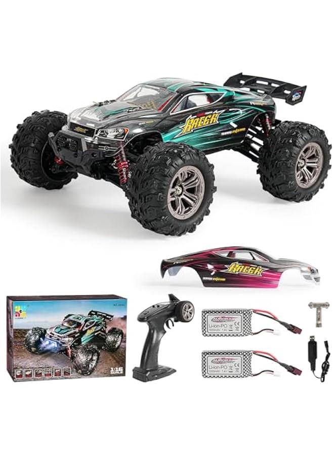 OCTOBER RC Cars 1:16 Scale All Terrain 4x4 Remote Control Car for Adults u0026 Kids,40+ KM/H Waterproof Off-Road RC Trucks,High Speed Electronic 2.4Ghz Radio Controller,2 Batteries,2 Car Bodies (Green)  - Image 1