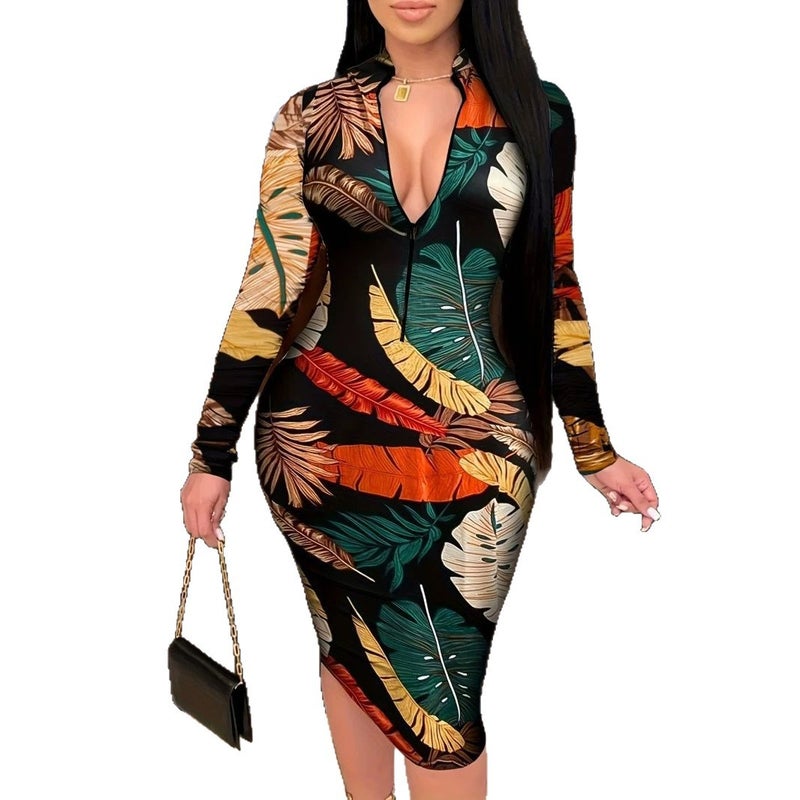 Elegant Floral Bodycon Dress - Image 5