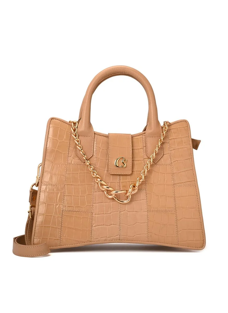 كارمن ستيفنز حقيبة جلدية منظمة بسلسلة