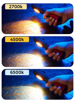 ديبتر مصباح عمل LED قابل لإعادة الشحن DPTER-S608 مزود بقاعدة مغناطيسية وحامل قابل للتعديل، مصباح كشف محمول 500 لومن لفحص طلاء السيارات أو في حالات الطوارئ في الهواء الطلق، مقاوم للماء IPX4، 4 أوضاع إضاءة  - Image 2