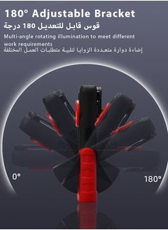 ديبتر مصباح عمل LED قابل لإعادة الشحن DPTER-S608 مزود بقاعدة مغناطيسية وحامل قابل للتعديل، مصباح كشف محمول 500 لومن لفحص طلاء السيارات أو في حالات الطوارئ في الهواء الطلق، مقاوم للماء IPX4، 4 أوضاع إضاءة  - Image 5