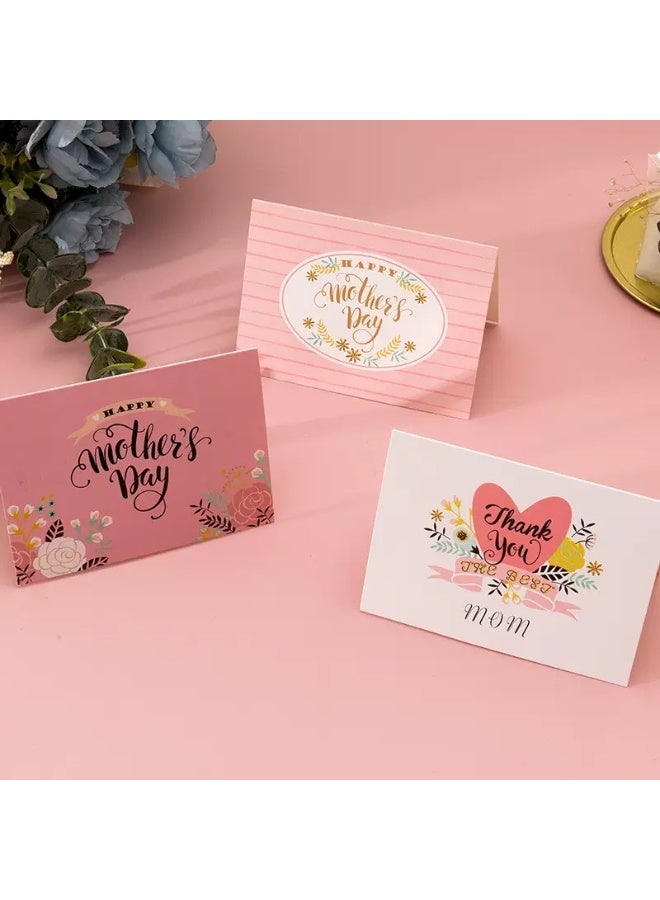3-Pack Mother's Day Greeting Cards, Foldable Size 11.5x8.5cm, Premium Thick Cardstock, Blank Inside for Personalized Messages, Elegant Design for Expressing Love, Gratitude and Best Wishes to Mom - Image 1