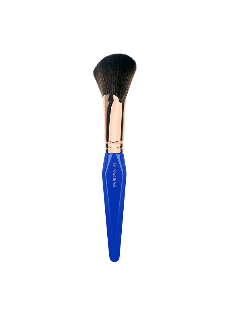 Bdellium Tools Bdellium Tools Professional Makeup Brush - Golden Triangle 991 Powder Fan - With All Vegan and Soft Synthetic Fibers, For Defining the Cheekbones (Blue, 1pc) 