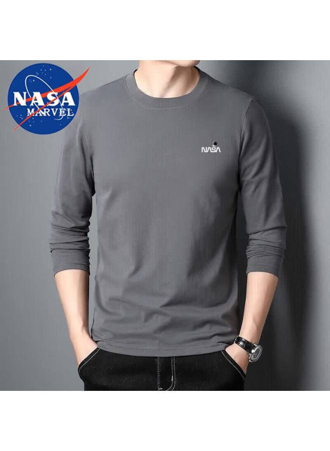 Nasa Marvel Men's Long Sleeve Pullover Sweatshirt Autumn Casual Solid Dark Gray XL - Image 1