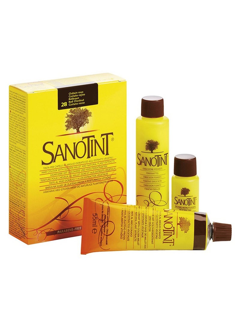 Sanotint Classic Hair Color Red Chestnut 28 - Natural Permanent Hair Dye, 125 ml  - Image 1