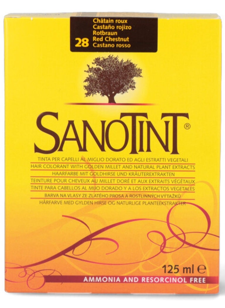 Sanotint Classic Hair Color Red Chestnut 28 - Natural Permanent Hair Dye, 125 ml  - Image 2