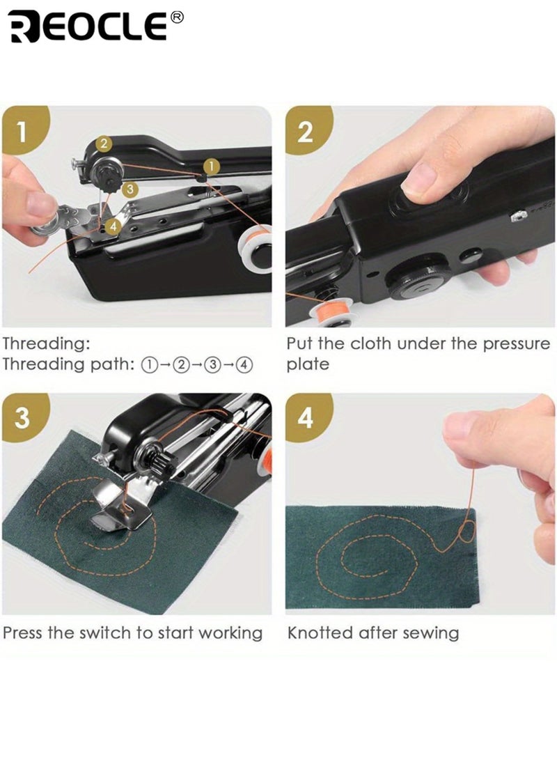 REOCLE Handheld Sewing Machine with Electric Operation and Portable Design Mini Stitching Tool with Easy Use Feature for Beginners Travel DIY - Image 5