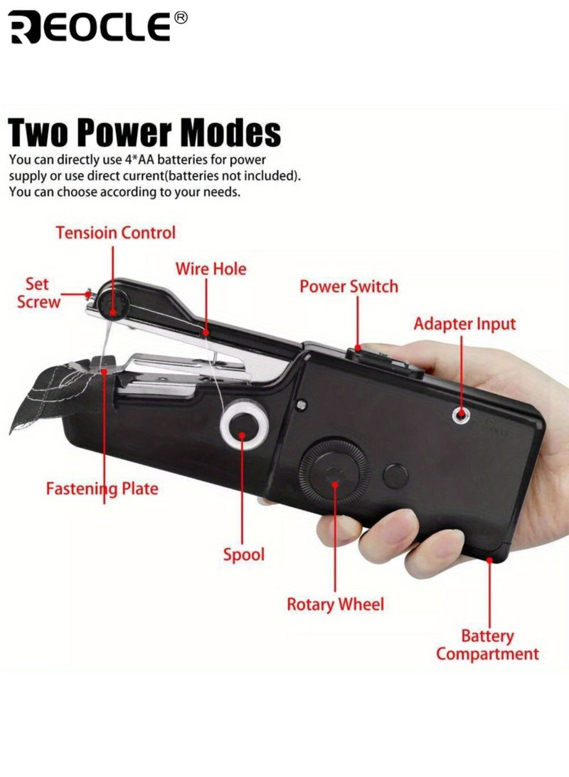 REOCLE Handheld Sewing Machine with Electric Operation and Portable Design Mini Stitching Tool with Easy Use Feature for Beginners Travel DIY - Image 3