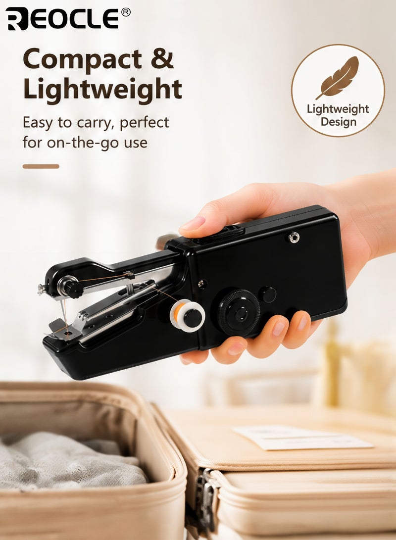 REOCLE Handheld Sewing Machine with Electric Operation and Portable Design Mini Stitching Tool with Easy Use Feature for Beginners Travel DIY - Image 4