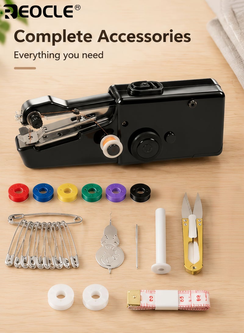 REOCLE Handheld Sewing Machine with Electric Operation and Portable Design Mini Stitching Tool with Easy Use Feature for Beginners Travel DIY - Image 2