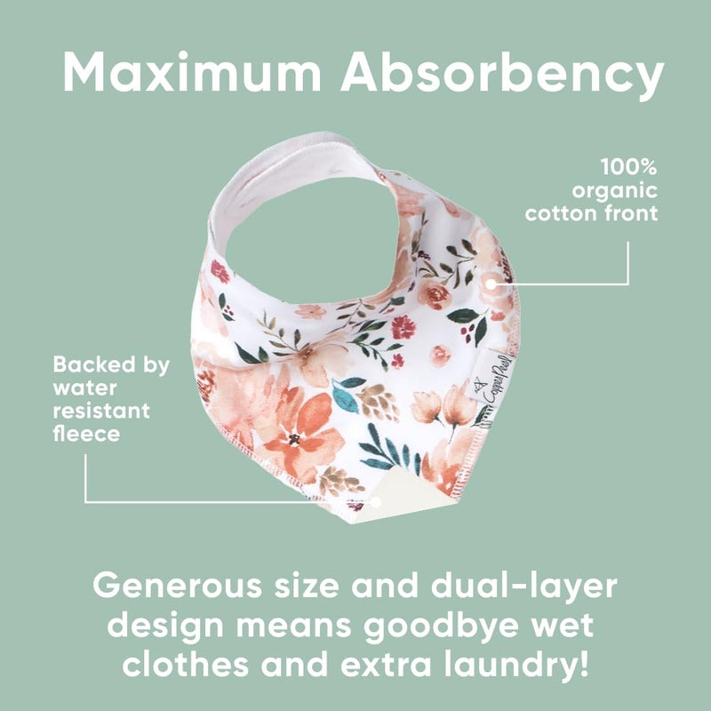 Copper Pearl 4 Pack Soft Cotton Baby Bibs for Drooling and Teething, Absorbent Drool Bibs for Baby Girl and Boy, Adjustable to Fit Newborns to Toddlers, Tons of Styles (Autumn) - Image 3