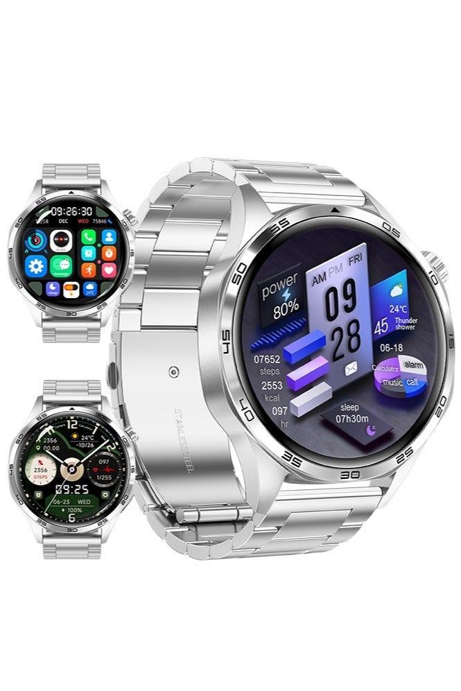 RollsTimi  Men's Smart Bluetooth Watch, Bluetooth Answer/Make Calls, Exercise Sleep Detection, IPS Full Touch Screen, Message Reminder,Multi-Exercise Mode, Multi-Language Settings, Health Reminder